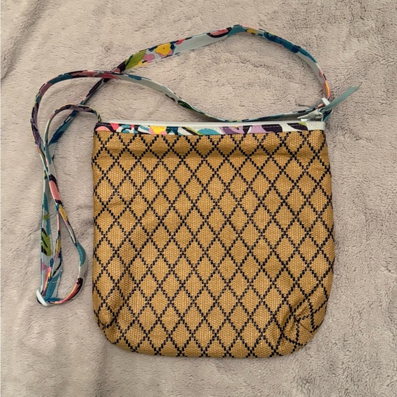 Vera Bradley Whale Nautical Crossbody Straw Woven Zip Bag Coastal Summer Beach - Picture 2 of 8